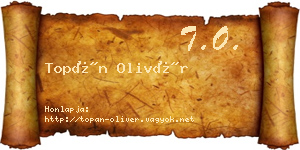 Topán Olivér névjegykártya